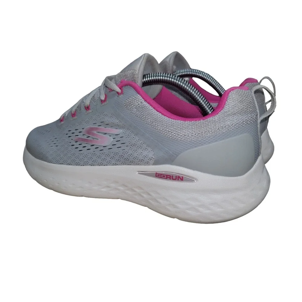 Skechers Go Run Lite Women's Grey Pink Athleisure Running Shoe 129423 Sz 10 M